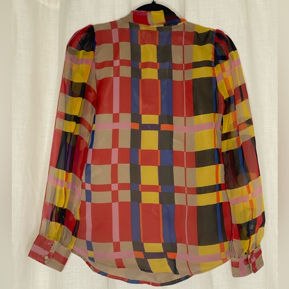 Colorful Plaid Women's Top - Picture 2 of 7